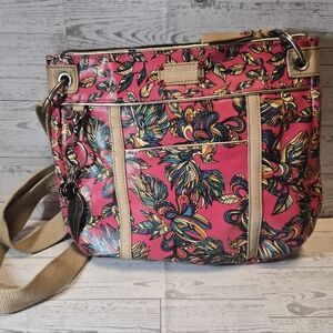 Sakroots Pink Floral Women's Shoulder or Crossbody Bag